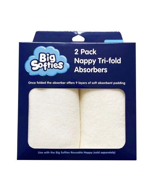 Big Softies 2 Pack Towelling Nappy Absorber