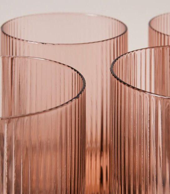 4 Pack Airley Ribbed Tumbler Glasses