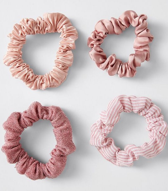 Kids Stripe Mini Scrunchies 4 Pack