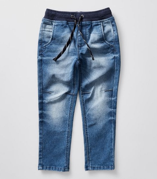 Rib Waist Denim Jogger