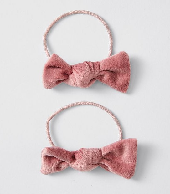 Kids Velvet Bow Hair Ties 2 Pack