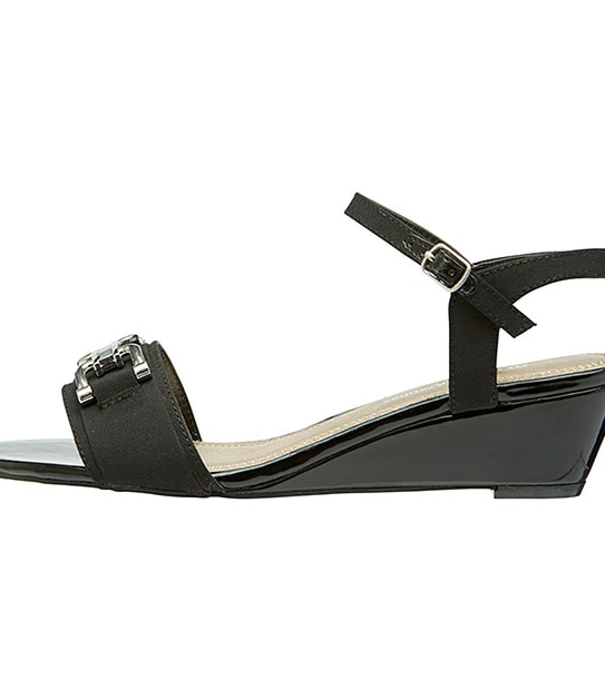 Randey Low Wedge Sandals - Black