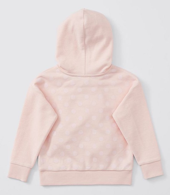 Polka Dot Print Pullover Hoodie - Pink