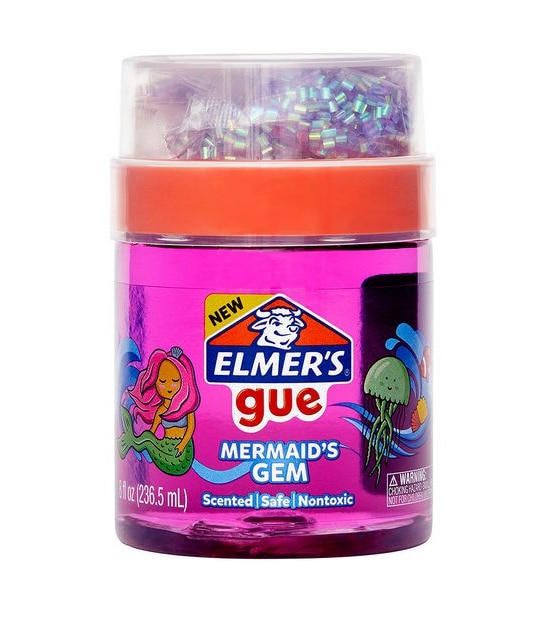 Elmer's Gue Premade Slime Mix-Ins, 237mL Jar - Mermaid's Gem