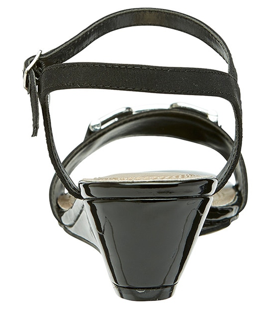 Randey Low Wedge Sandals - Black