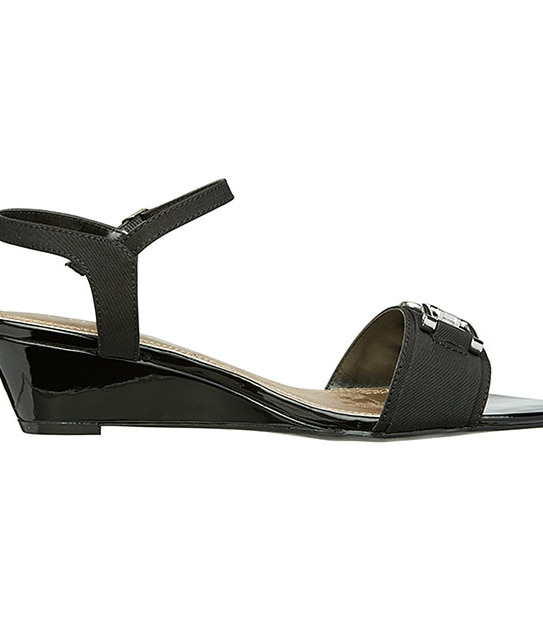 Randey Low Wedge Sandals - Black