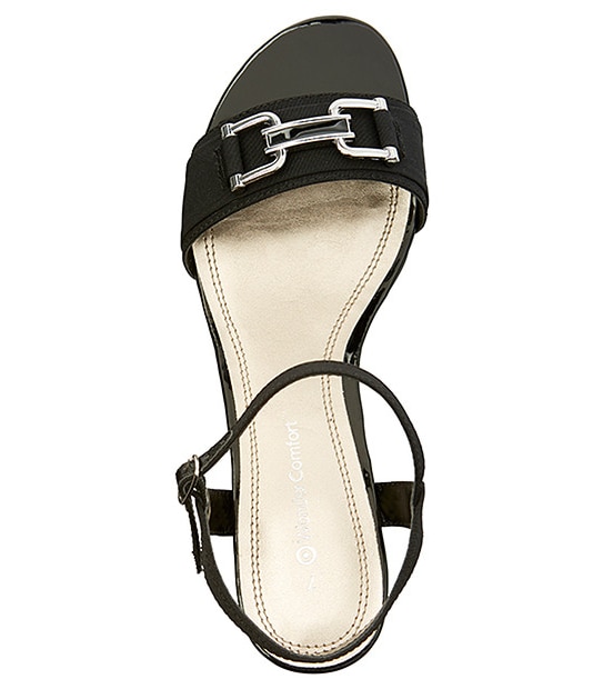 Randey Low Wedge Sandals - Black