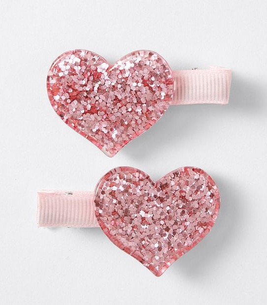 Kids Resin Heart Hairclips 2 Pack