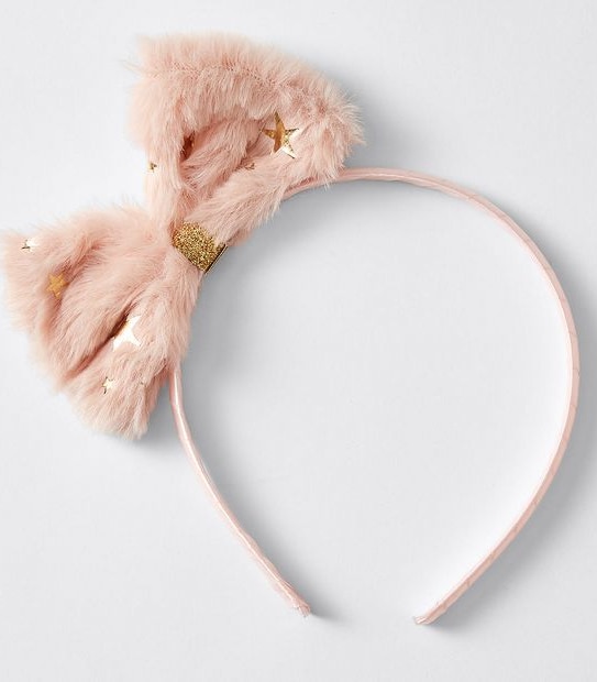 Kids Faux Fur Bow Headband
