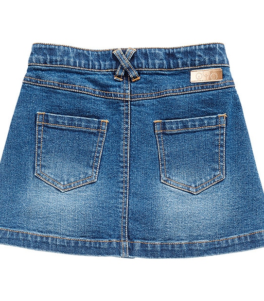 Button Front Denim Skirt