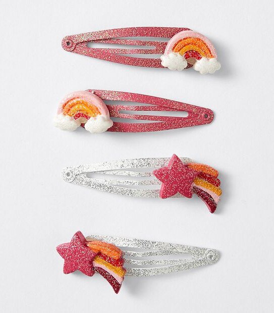 Kids Rainbow Shooting Star Hairclips 4 Pack