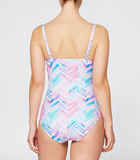 Chevron Underwire One Piece Swimsuit
