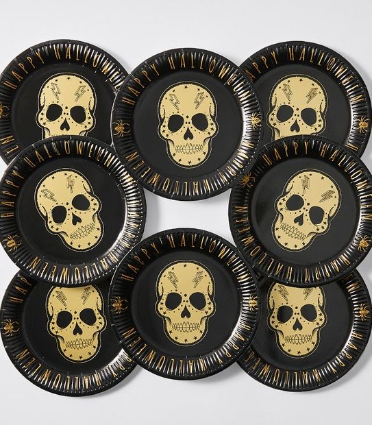 Halloween 8 Pack Skull Paper Plates