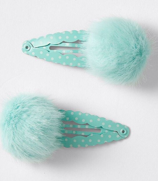 Kids Pom Pom Hairclips  2 Pack