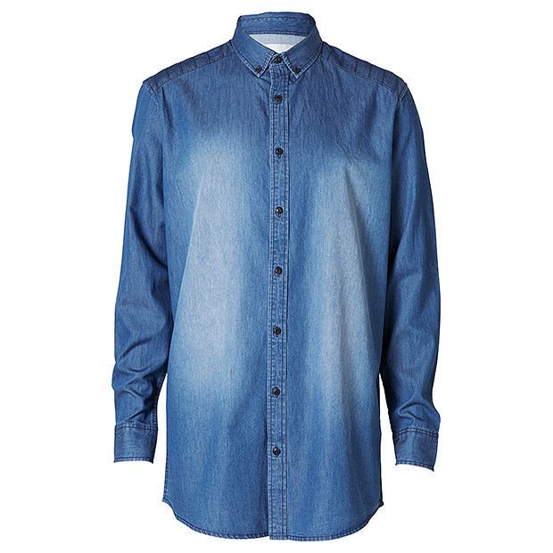 longline denim shirt