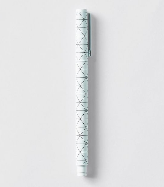 Paper Crane Metal Gel Pen - Black Geo Print