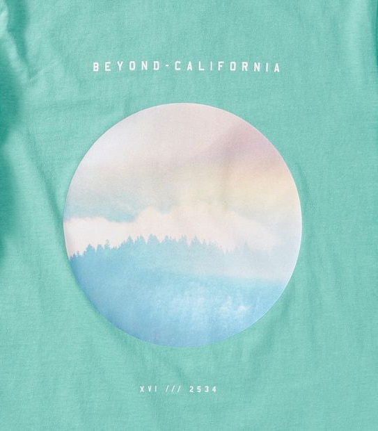 California Print Long Sleeve Top - Green