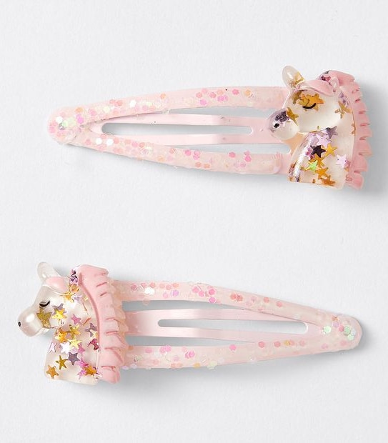 Kids Unicorn Snap Hairclips 2 Pack