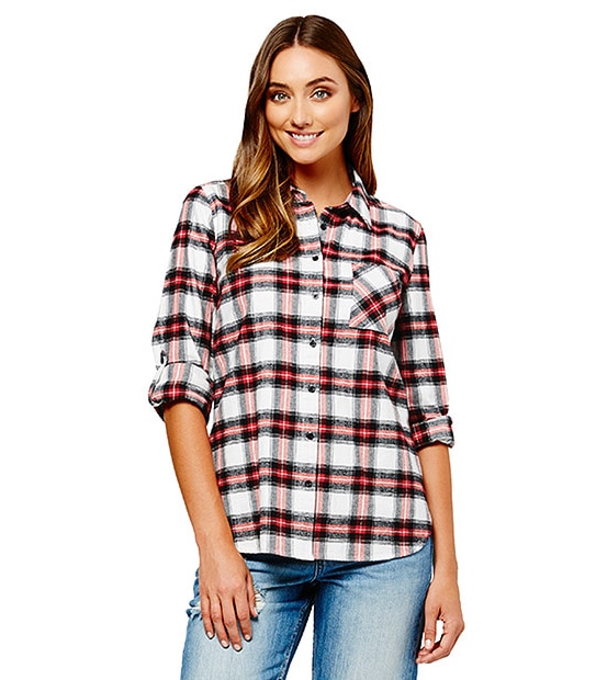 Flannelette Check Shirt - Red Multi