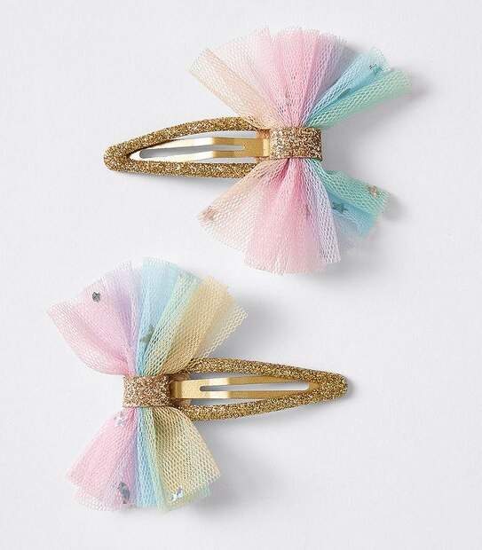 Kids Tulle Snap Hairclips 2 Pack