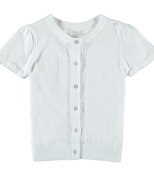 Girls' Short Sleeve Pointelle Knit Cardigan | Target Australia