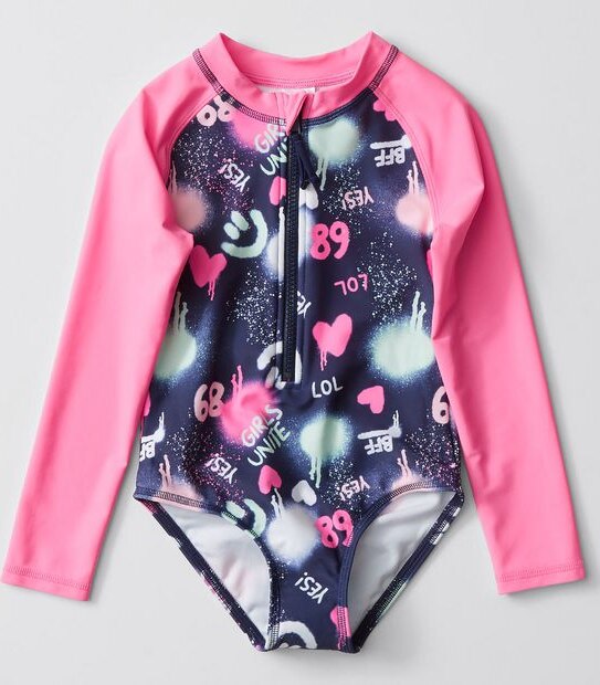Graffiti Surfsuit - Pink/Navy