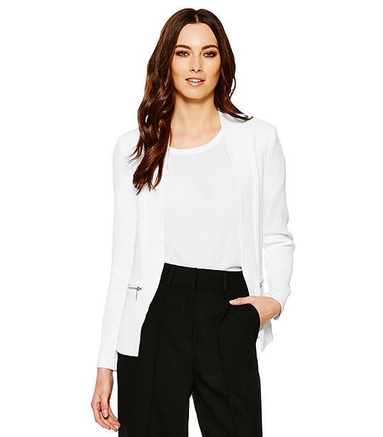 Ottoman Zip Jacket - White