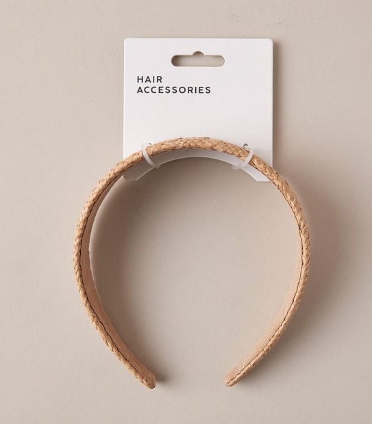Flat Large Woven Headband - Natural