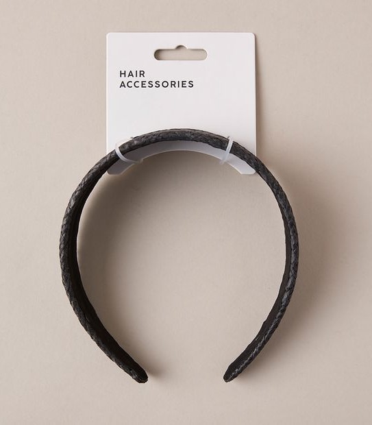 Flat Large Woven Headband - Black