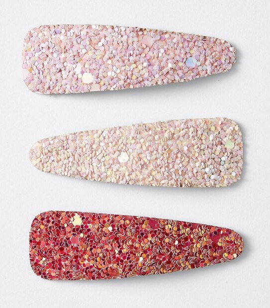 Kids Glitter Snap Hairclips 3 Pack