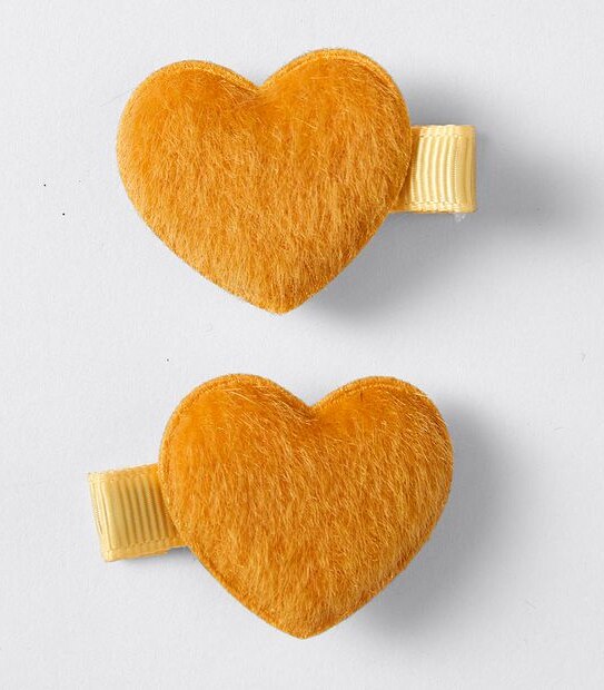 Kids Fur Heart Hairclips 2 Pack