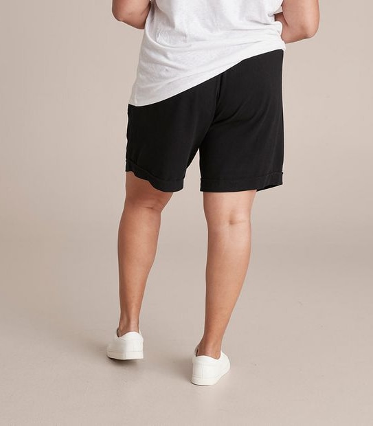 Curve Linen Blend Tie Waist Shorts