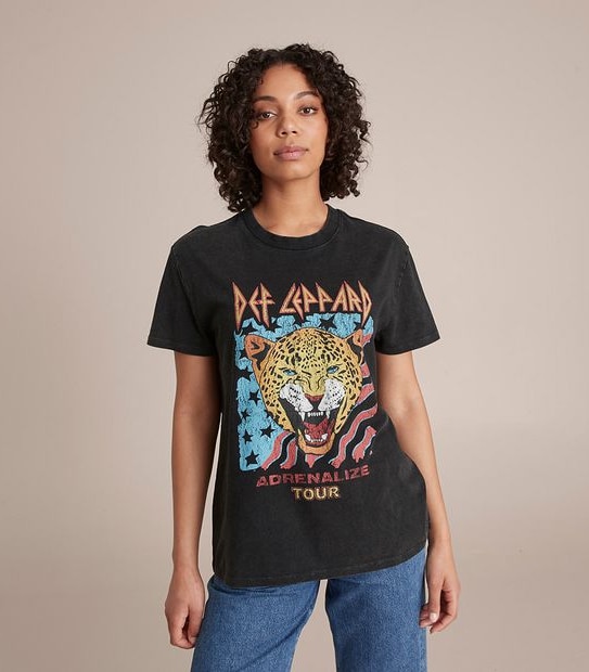 Def Leppard Adrenalin Crew Neck Boxy T-Shirt