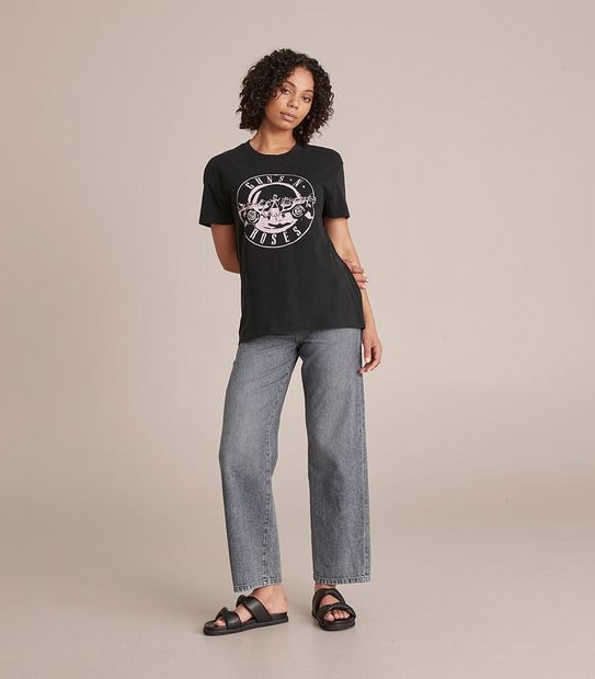 Guns 'n' Roses Pink Logo Crew Neck Boxy T-Shirt