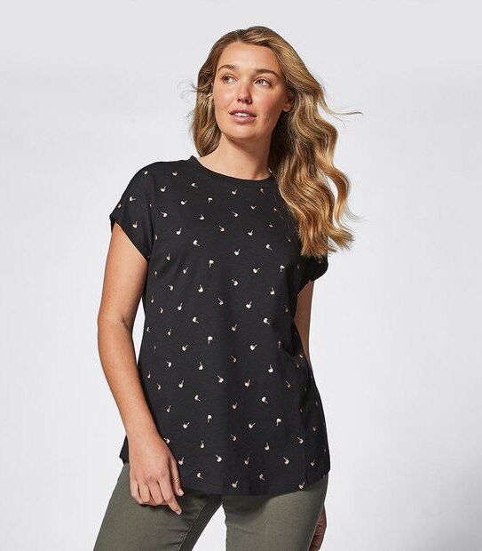 Addison Metallic Print T-Shirt