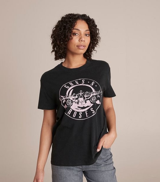 Guns 'n' Roses Pink Logo Crew Neck Boxy T-Shirt