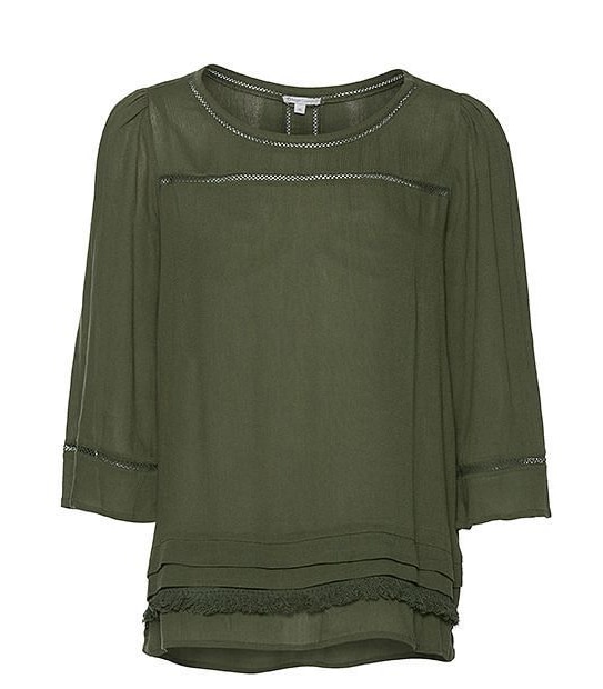 Button Back Top - Olive