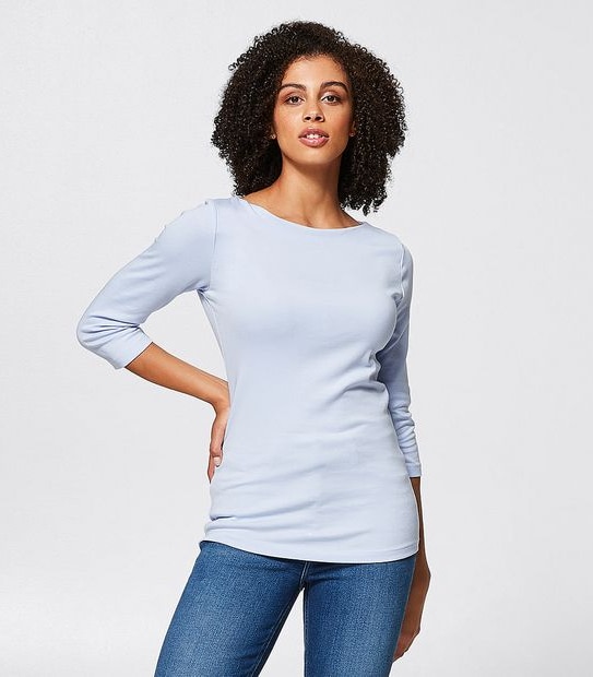 Isabel Boatneck T-Shirt - Sky Blue