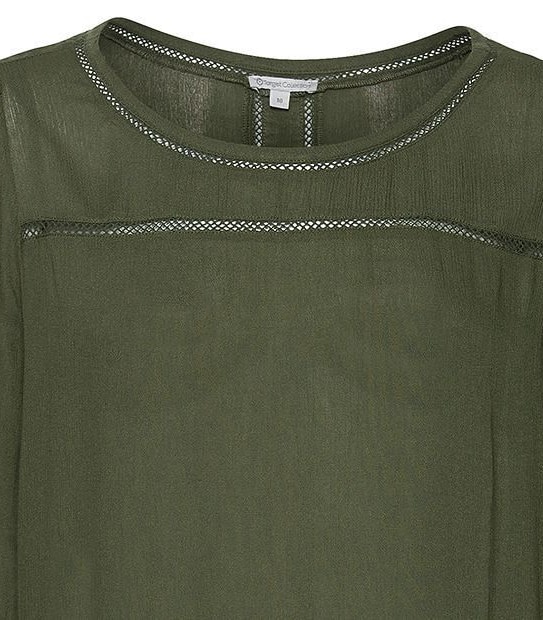 Button Back Top - Olive