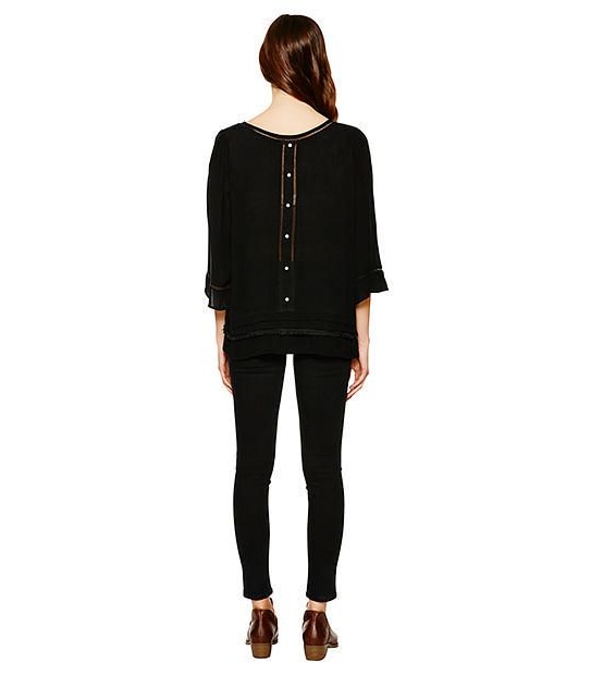 Button Back Top - Black