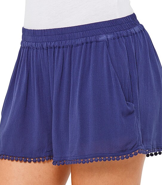 Piping Hot Pom Pom Shorts - Blue