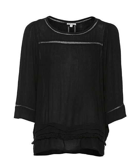 Button Back Top - Black