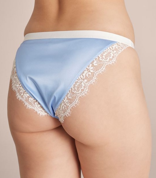 Lily Loves Evie Satin Eyelash Lace String Bikini Briefs; Style: X22087