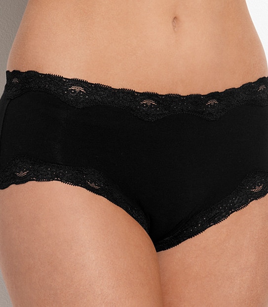 Lace Trim Boyleg - Black