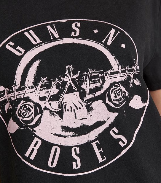 Guns 'n' Roses Pink Logo Crew Neck Boxy T-Shirt