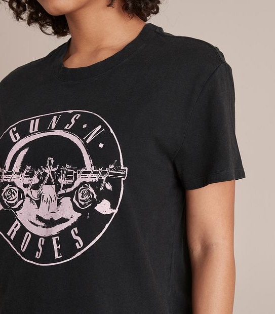 Guns 'n' Roses Pink Logo Crew Neck Boxy T-Shirt