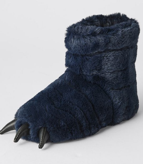 Junior Dinosaur Boot Slippers - Navy Blue
