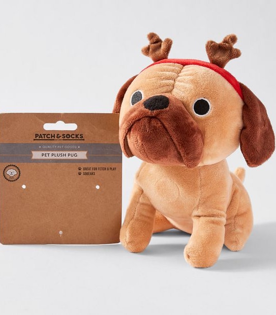 Patch & Socks Pet  Plush Pug