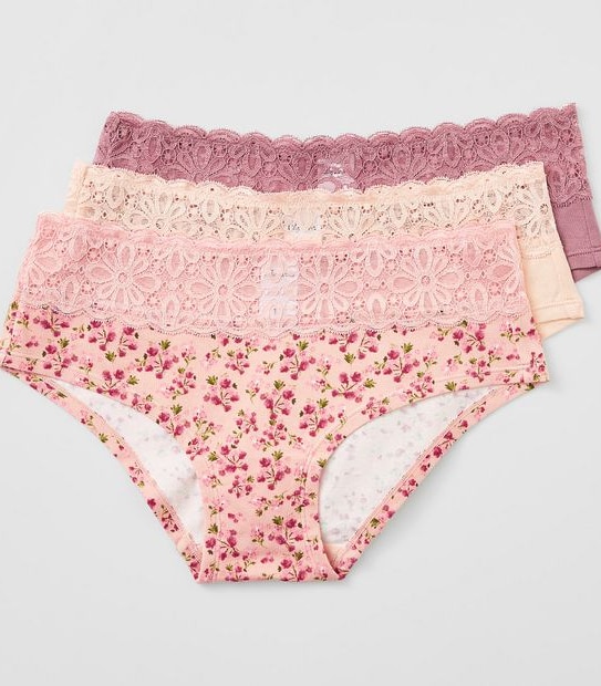 Lily Loves 3 Pack Geo Lace Boyleg Briefs; Style: LBL6443