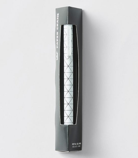 Paper Crane Metal Gel Pen - Black Geo Print